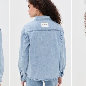 PARKE Women's Light Blue Denim Button Down Shirt